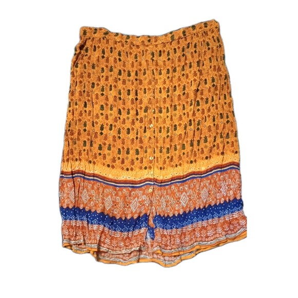 Exclusive By Whispers Maxi Skirt Sz M Button Front Tribal Boho Aztec Hippie - Picture 1 of 7